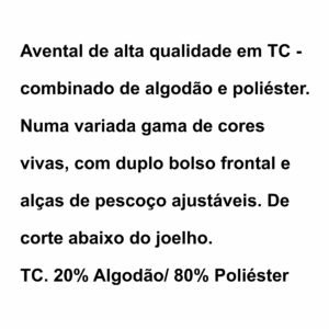 Avental Personalizado especificação