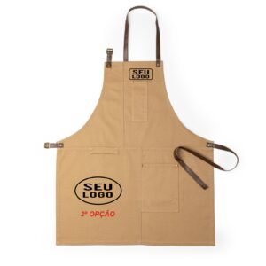 Avental personalizado com logotipo marrom